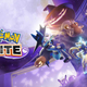 A Pokemon Unite logo next to Halloween themed Lucario, Greedent, and Zeraora.
